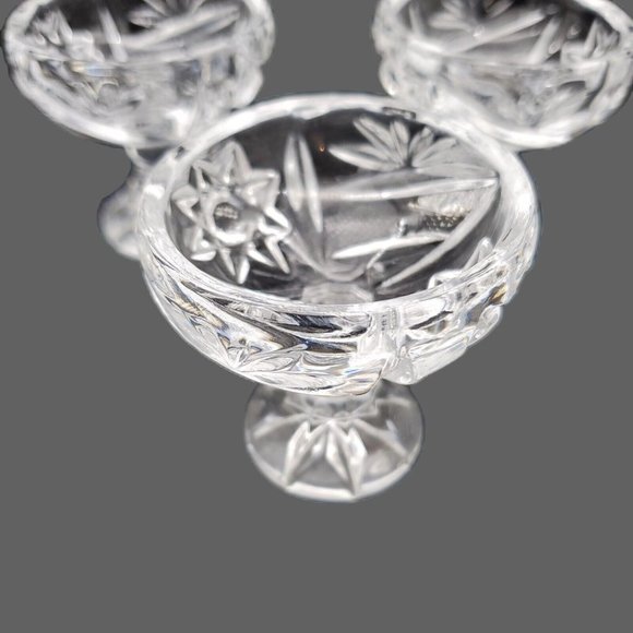 Set of 5 Small Lead Crystal Compote Dishes Ice Cream‎ Mouse Stemmed Glass  VTG - Picture 4 of 7